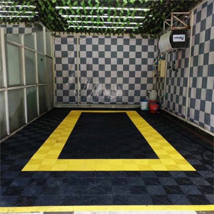 Perforated Click Together Garage Floor Tiles Plastic